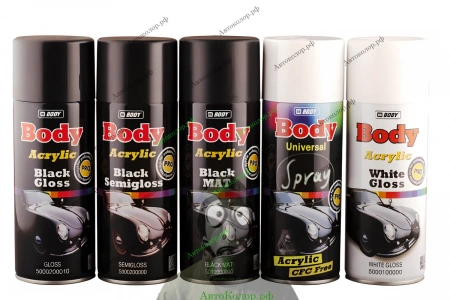Эмаль Body Universal 1k Чёрная Матовая/Глянцевая (Спрей)